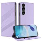 For Sony Xperia 1 VII Embossed Multi-functional Wallet Retro Leather Phone Case(Light Purple) - 1
