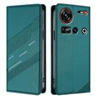 For ZTE nubia Z70 Ultra Embossed Multi-functional Wallet Retro Leather Phone Case(Dark Green) - 2