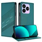 For ZTE Nubia V60 Design Embossed Multi-functional Wallet Retro Leather Phone Case(Dark Green) - 1