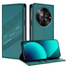 For ZTE Blade A75 5G Embossed Multi-functional Wallet Retro Leather Phone Case(Dark Green) - 1