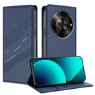 For ZTE Blade A75 5G Embossed Multi-functional Wallet Retro Leather Phone Case(Dark Blue) - 1