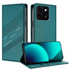 For ZTE Blade A35 / A55 Embossed Multi-functional Wallet Retro Leather Phone Case(Dark Green) - 1