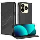 For ZTE Axon 60 Lite Embossed Multi-functional Wallet Retro Leather Phone Case(Black) - 1