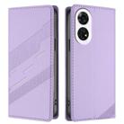 For ZTE Anshin Family A303ZT Embossed Multi-functional Wallet Retro Leather Phone Case(Light Purple) - 2