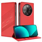 For ZTE nubia Focus Pro 5G Embossed Multi-functional Wallet Retro Leather Phone Case(Red) - 1