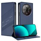 For ZTE nubia Focus Pro 5G Embossed Multi-functional Wallet Retro Leather Phone Case(Dark Blue) - 1