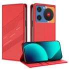For ZTE nubia Music / Z2353 Embossed Multi-functional Wallet Retro Leather Phone Case(Red) - 1