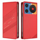 For ZTE nubia Music / Z2353 Embossed Multi-functional Wallet Retro Leather Phone Case(Red) - 2