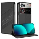 For ZTE nubia Z60 Ultra Embossed Multi-functional Wallet Retro Leather Phone Case(Black) - 1