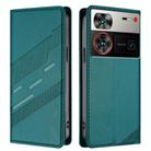 For ZTE nubia Z60 Ultra Embossed Multi-functional Wallet Retro Leather Phone Case(Dark Green) - 2