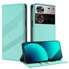 For ZTE nubia Z60 Ultra Embossed Multi-functional Wallet Retro Leather Phone Case(Mint Green) - 1