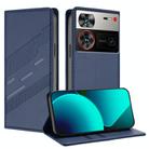 For ZTE nubia Z60 Ultra Embossed Multi-functional Wallet Retro Leather Phone Case(Dark Blue) - 1