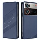 For ZTE nubia Z60 Ultra Embossed Multi-functional Wallet Retro Leather Phone Case(Dark Blue) - 2