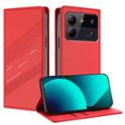For ZTE Blade A54 4G Embossed Multi-functional Wallet Retro Leather Phone Case(Red) - 1