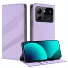 For ZTE Blade A54 4G Embossed Multi-functional Wallet Retro Leather Phone Case(Light Purple) - 1