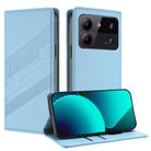 For ZTE Blade A54 4G Embossed Multi-functional Wallet Retro Leather Phone Case(Light Blue) - 1