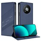 For ZTE Blade A73 5G Embossed Multi-functional Wallet Retro Leather Phone Case(Dark Blue) - 1