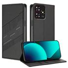 For ZTE Blade A73 4G Embossed Multi-functional Wallet Retro Leather Phone Case(Black) - 1