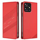 For ZTE Blade A73 4G Embossed Multi-functional Wallet Retro Leather Phone Case(Red) - 2