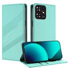 For ZTE Blade A73 4G Embossed Multi-functional Wallet Retro Leather Phone Case(Mint Green) - 1