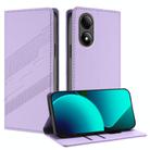 For ZTE Blade A33s 4G Embossed Multi-functional Wallet Retro Leather Phone Case(Light Purple) - 1