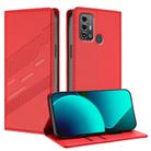 For ZTE Blade A53 Pro Embossed Multi-functional Wallet Retro Leather Phone Case(Red) - 1