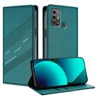 For ZTE Blade A53 Pro Embossed Multi-functional Wallet Retro Leather Phone Case(Dark Green) - 1