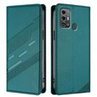 For ZTE Blade A53 Pro Embossed Multi-functional Wallet Retro Leather Phone Case(Dark Green) - 2