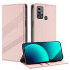 For ZTE Blade A53 Pro Embossed Multi-functional Wallet Retro Leather Phone Case(Pink) - 1