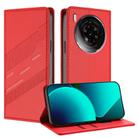 For ZTE nubia Z50S Pro Embossed Multi-functional Wallet Retro Leather Phone Case(Red) - 1