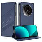 For ZTE nubia Z50S Pro Embossed Multi-functional Wallet Retro Leather Phone Case(Dark Blue) - 1
