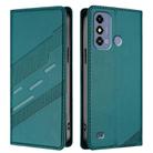 For ZTE Blade A53 5G Embossed Multi-functional Wallet Retro Leather Phone Case(Dark Green) - 2