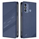 For ZTE Blade A53 5G Embossed Multi-functional Wallet Retro Leather Phone Case(Dark Blue) - 2