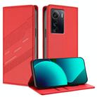 For ZTE Axon 50 Ultra Embossed Multi-functional Wallet Retro Leather Phone Case(Red) - 1