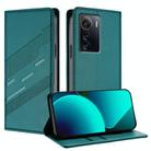 For ZTE Axon 50 Ultra Embossed Multi-functional Wallet Retro Leather Phone Case(Dark Green) - 1