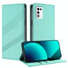 For ZTE Libero 5G III Embossed Multi-functional Wallet Retro Leather Phone Case(Mint Green) - 1