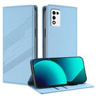 For ZTE Libero 5G III Embossed Multi-functional Wallet Retro Leather Phone Case(Light Blue) - 1