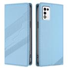For ZTE Libero 5G III Embossed Multi-functional Wallet Retro Leather Phone Case(Light Blue) - 2