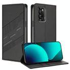 For ZTE Blade V40 Embossed Multi-functional Wallet Retro Leather Phone Case(Black) - 1
