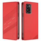 For ZTE Blade V40 Embossed Multi-functional Wallet Retro Leather Phone Case(Red) - 2