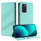 For ZTE Blade V40 Embossed Multi-functional Wallet Retro Leather Phone Case(Mint Green) - 1