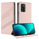 For ZTE Blade V40 Embossed Multi-functional Wallet Retro Leather Phone Case(Pink) - 1