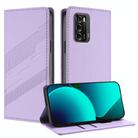 For ZTE Blade V40 Embossed Multi-functional Wallet Retro Leather Phone Case(Light Purple) - 1