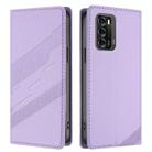 For ZTE Blade V40 Embossed Multi-functional Wallet Retro Leather Phone Case(Light Purple) - 2