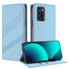 For ZTE Blade V40 Embossed Multi-functional Wallet Retro Leather Phone Case(Light Blue) - 1