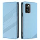 For ZTE Blade V40 Embossed Multi-functional Wallet Retro Leather Phone Case(Light Blue) - 2