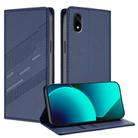 For ZTE Kantan Sumaho 4 A402ZT Embossed Multi-functional Wallet Retro Leather Phone Case(Dark Blue) - 1