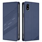 For ZTE Kantan Sumaho 4 A402ZT Embossed Multi-functional Wallet Retro Leather Phone Case(Dark Blue) - 2