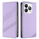 For ZTE Blade V60 Smart Embossed Multi-functional Wallet Retro Leather Phone Case(Light Purple) - 2