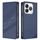 For ZTE Blade V60 Smart Embossed Multi-functional Wallet Retro Leather Phone Case(Dark Blue) - 2